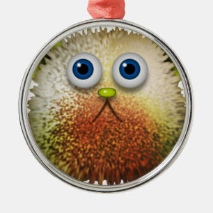 Cute Fuzzy Cartoon Character Art for All Metal Tree Decoration