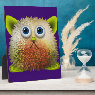 Cute Fuzzy Cartoon Character Art for All Plaque