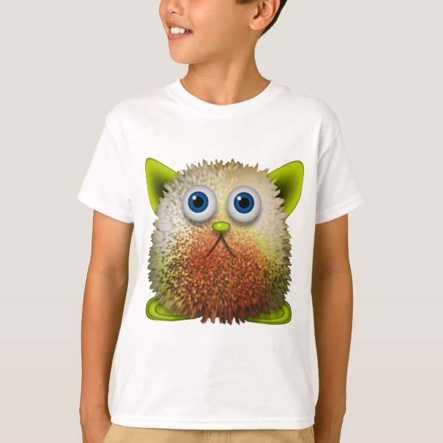 Cute Fuzzy Cartoon Character Art for All T-Shirt (Front)