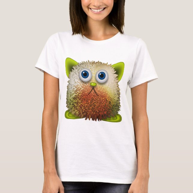 Cute Fuzzy Cartoon Character Art for All T-Shirt (Front)