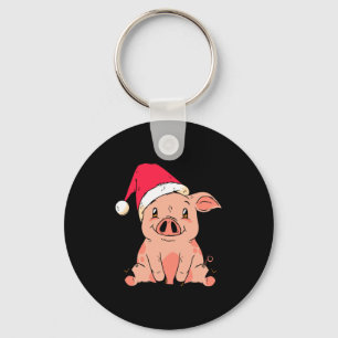 Cute G With Santa Claus Hat Christmas Long Sleeve  Key Ring