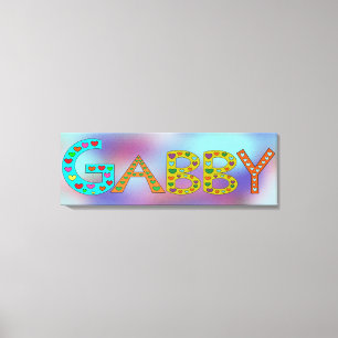 Cute GABBY Letters Girl's Name Abstract Background Canvas Print