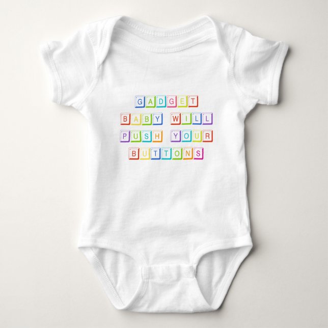 Cute Gadget Baby Will Push Your Buttons Baby Bodysuit (Front)