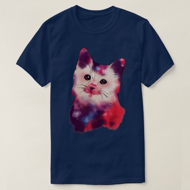 Cute Galactic Cat Space Exploration Kitten T-Shirt (Design Front)