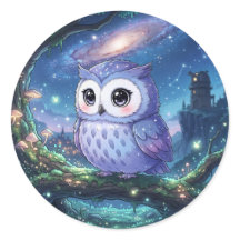 Cute Galaxy Owl Sticker