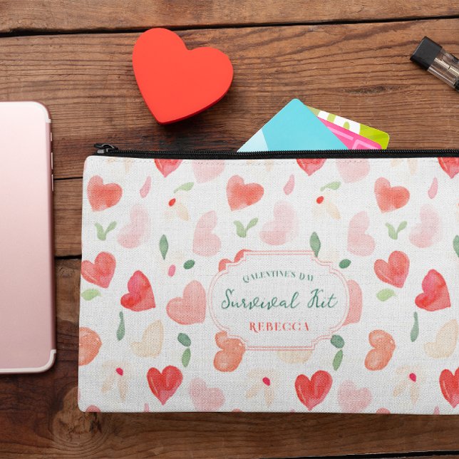 Cute Galentine's Survival Kit | Monogram Accessory Pouch (Creator Uploaded)