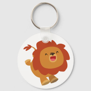 Cute Gamboling Cartoon Lion Keychain