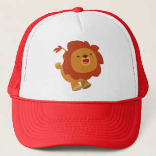 Cute Gamboling Cartoon Lion T-Shirt Trucker Hat