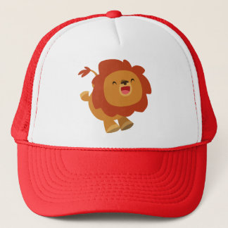 Cute Gamboling Cartoon Lion T-Shirt Trucker Hat
