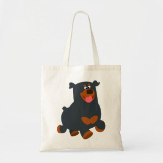 Cute Gamboling Cartoon Rottweiler Bag