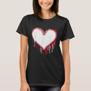 Cute Game Day Baseball Softball Heart Funny Sport T-Shirt