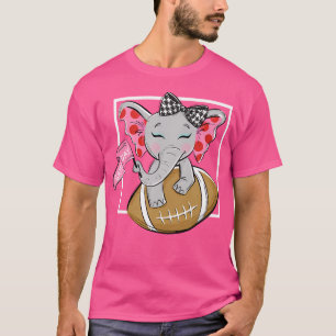 Cute Game Day Elephant Women And Girls Football T-Shirt