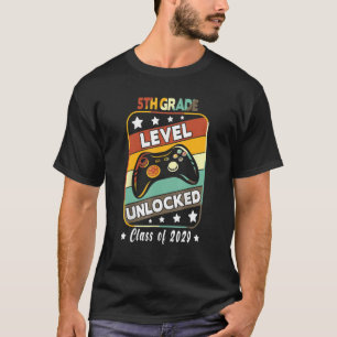 Cute Gamer 5th Grade Class Of 2029 First Day Of Sc T-Shirt