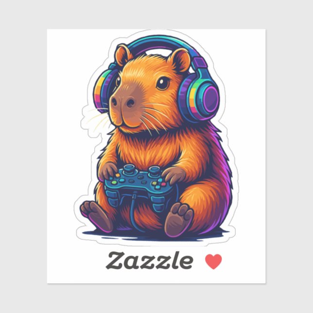 Cute Gamer Capybara — with Headset & Controller (Sheet)