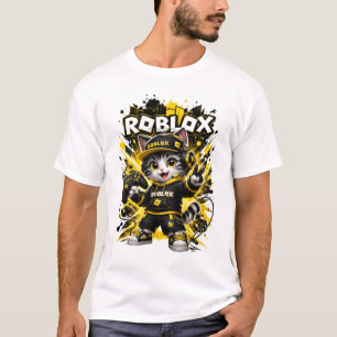 Cute Gamer Cat Shirt – Black & Yellow Kitty Gaming