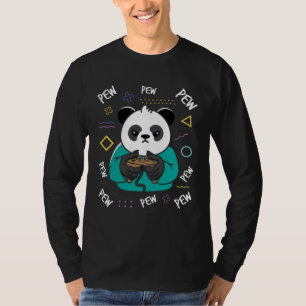 Cute Gamer Panda Bear With Gaming Controller T-Shirt