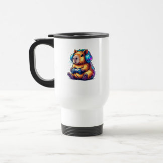 Cute Gaming Capybara Travel Mug