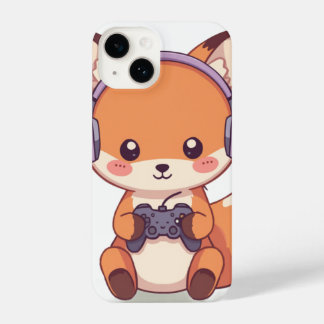Cute Gaming Fox Sticker, Kawaii Gamer Animal, Fox iPhone 14 Case