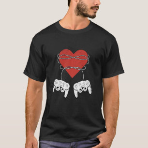 Cute Gaming Gamer Heart Video game Controller Vale T-Shirt