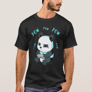 Cute Gaming Panda Pew Video Game Computer Player T-Shirt