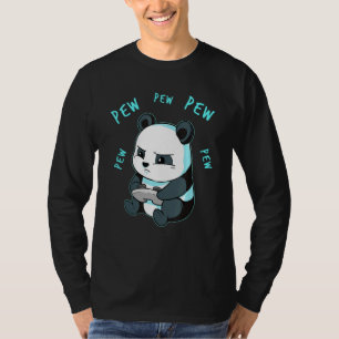 Cute Gaming Panda Pew Video Game Computer Player T-Shirt