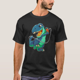 Cute Gaming Rex Dinosaur Playing Video Games Boys T-Shirt