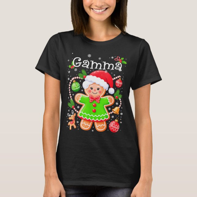 Cute Gamma Gingerbread Family Matching Christmas C T-Shirt (Front)