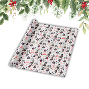 Cute Gangster Santa Merry Christmas on White       Wrapping Paper