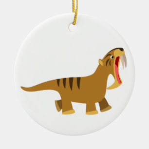 Cute Gaping Mouth Cartoon Thylacosmilus Ornament