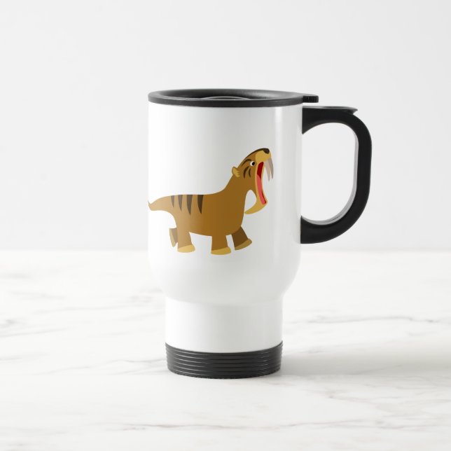Cute Gaping Mouth Thylacosmilus Commuter Mug (Right)