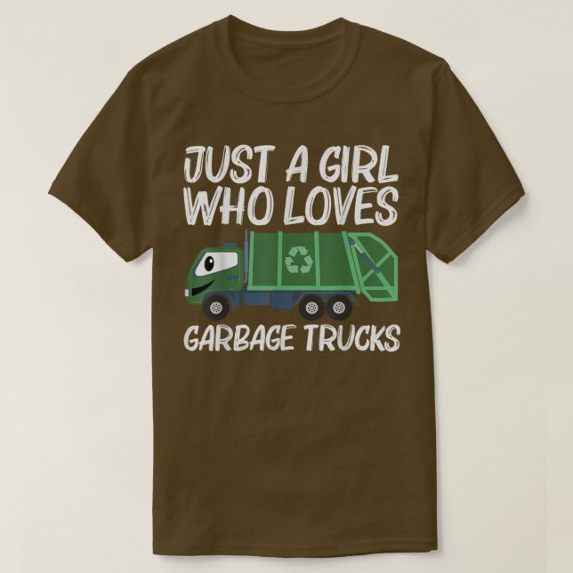 Cute Garbage Truck Design For Girls Kids Trash Tru T-Shirt (Design Front)