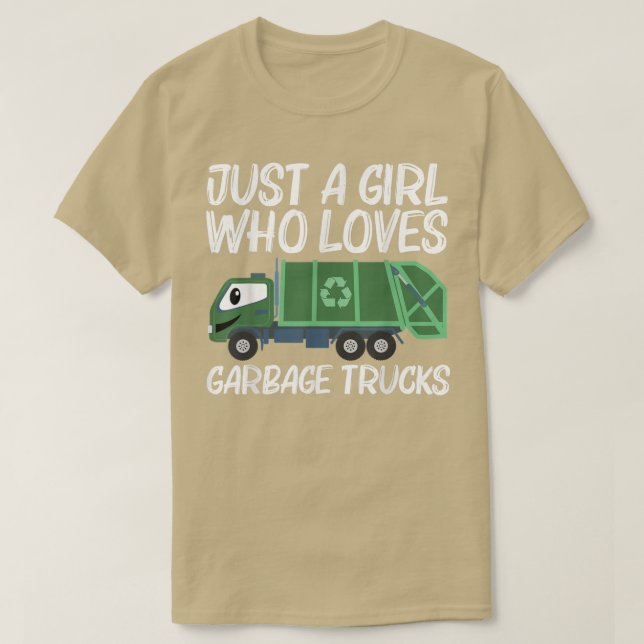 Cute Garbage Truck Design For Girls Kids Trash Tru T-Shirt (Design Front)