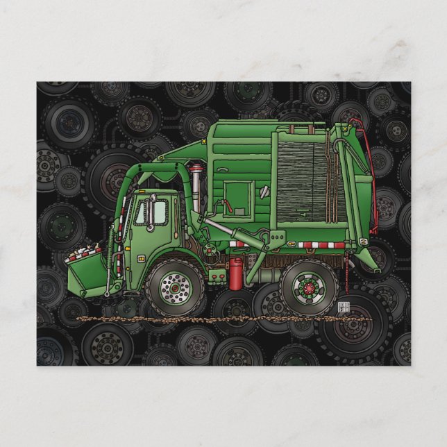 Cute Garbage Truck Trash Truck Postcard (Front)