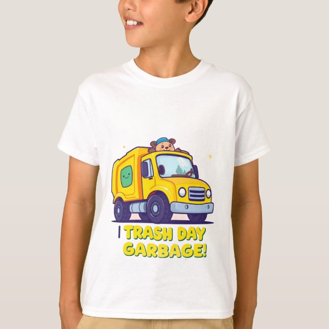 Cute Garbage Truck Trash Truck  T-Shirt (Front)