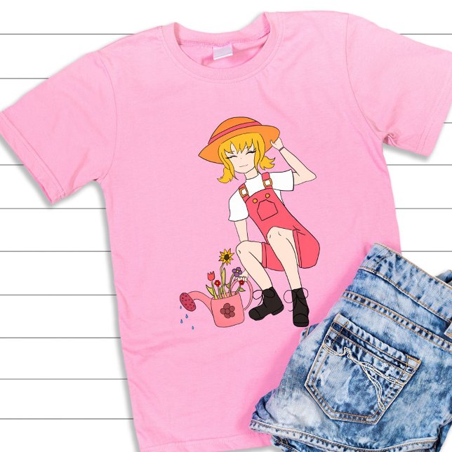 Cute Garden and Flower Girl Blonde Hair  T-Shirt (Creator Uploaded)