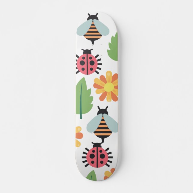 Cute Garden Animals Skateboard (Front)