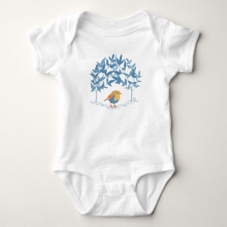 Cute Garden Bird Baby Bodysuit
