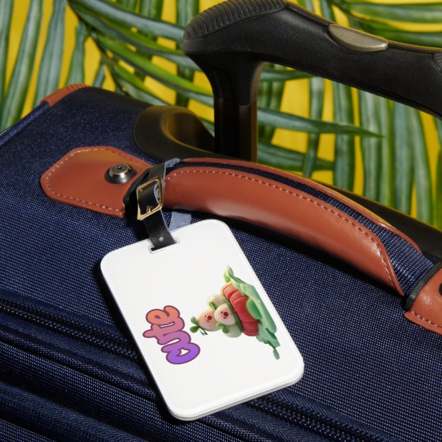 Cute Garden Delights – 3D Character Luggage Tag (Front Insitu 1)