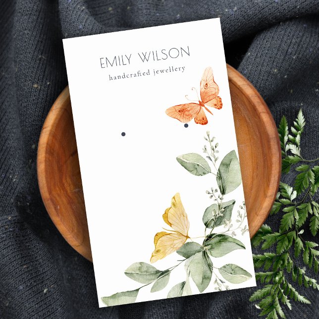 Cute Garden Foliage Butterflies Earring Display Business Card (Creator Uploaded)