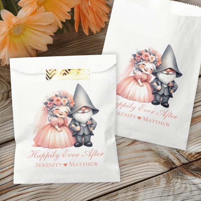 Cute Garden Gnome Wedding  - Happily Ever After Favour Bags (Creator Uploaded)