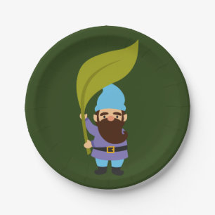 Cute garden gnomes fun paper plate