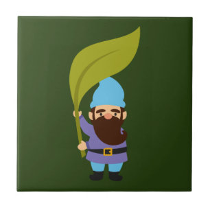 Cute garden gnomes fun tile