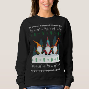 Cute Garden Gnomes Xmas Elf Ugly Christmas Sweatshirt