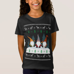 Cute Garden Gnomes Xmas Elf Ugly Christmas T-Shirt