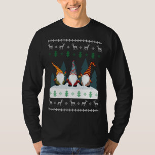 Cute Garden Gnomes Xmas Elf Ugly Christmas T-Shirt