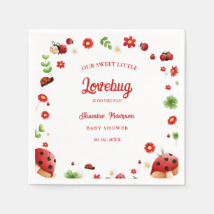 Cute Garden little ladybug baby shower Invitation Napkin