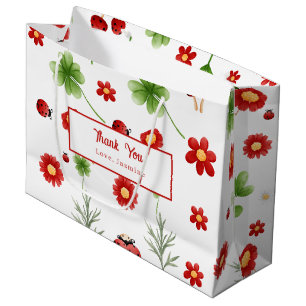 Cute Garden little ladybug baby shower  Large Gift Bag