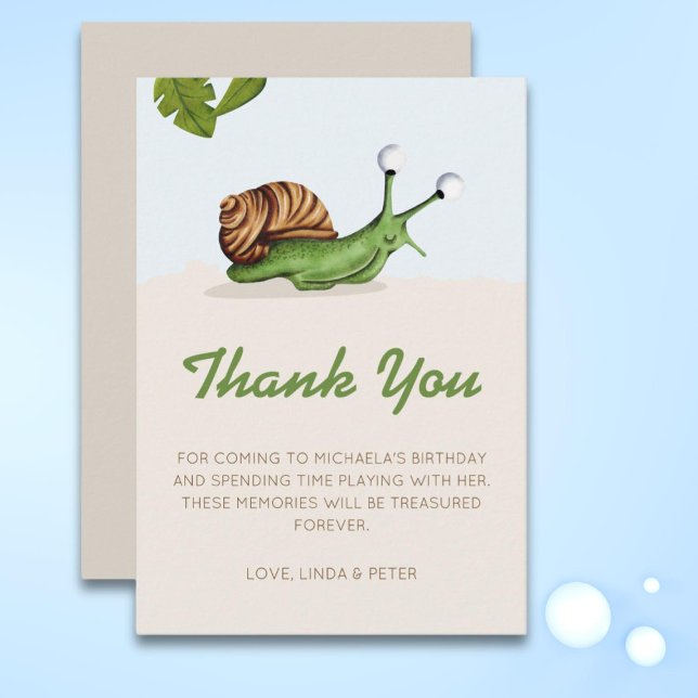 Cute Garden Snail Nature Thank You Card (Creator Uploaded)