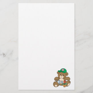Cute Gardener Bear and Tulip Stationery