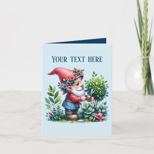 Cute Gardening gnome lovers add text  Card (Front)